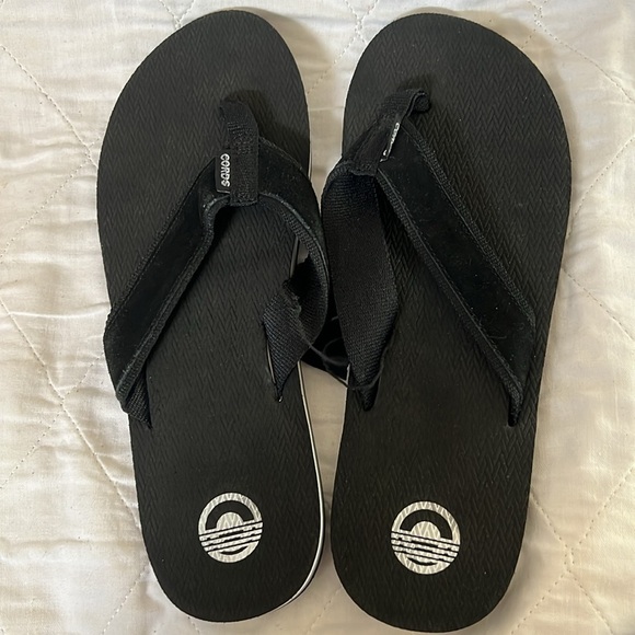 Flip Flops For Men Black&White Suede Sandals Sz 13 main image 8
